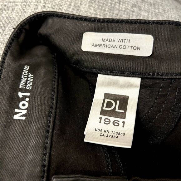 DL1961 No. 1 Trimtone Skinny Jeans Chasm Wash Black Size 26 Jessica Alba JA x DL - Picture 9 of 10